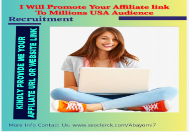 I will promote your affiliate websites to millions of USA audiences