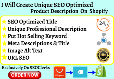 I will edit shopify product descriptions and SEO Titles
