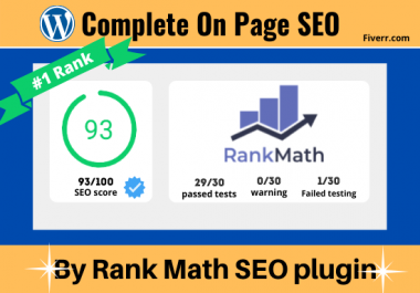 I will do Wordpress On-page SEO with rank math plugin also improving site score 90