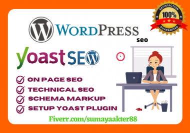 I will do wordpress yoast SEO onpage SEO with sitemaps schema markup and robots txt