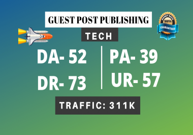 I will do tech guest post high DR 73 with dofollow backlinks boost ranking