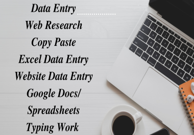 I will do data entry,  web research,  copy paste,  excel data entry,  typing work