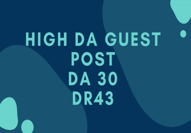 I will do high da guest post on high da and high traffic blog with 2 dofollow links