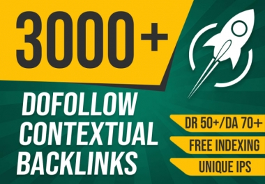 I will create 3000+ white hat SEO dofollow contextual high quality backlinks