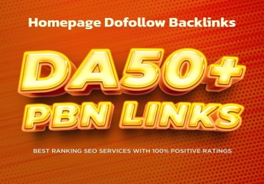 I Will Provide 50 Homepage PBN DA 50+ Permanent SEO Backlinks