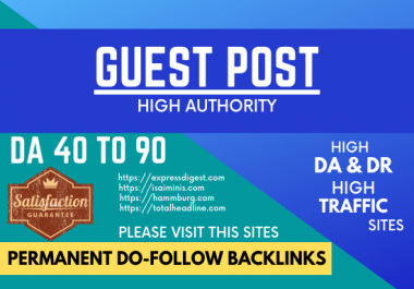 I will guest post on google approved site with da50+ with dofollow backlinks