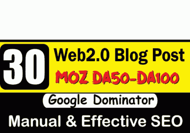 PBN- Web2.0s Blog DA60-100 Contextual Blog Post Links Safe and Organic to Rank Higher on Google