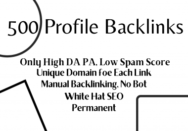500 Profile Backlinks from Unique Domains off page SEO