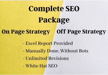 Complete SEO Package with On-Page and Off-Page Strategy