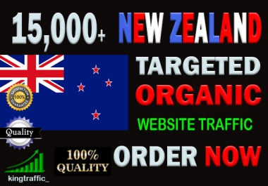 15,000 High Quality New Zealand web visitors real targeted Organic web traffic from New Zealand