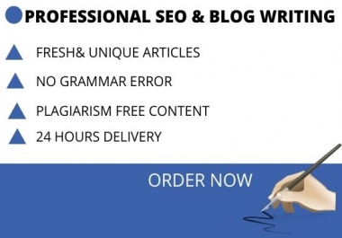 I will write SEO article and blog post on any topic