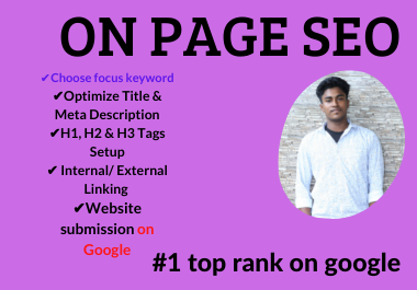 I will do optimize onpage SEO for your website