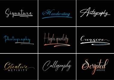 I will design fast handwriting,  scripted,  cursive,  signature logo