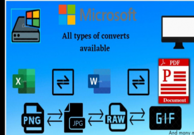 I will do File conversion of any type All types of converts available
