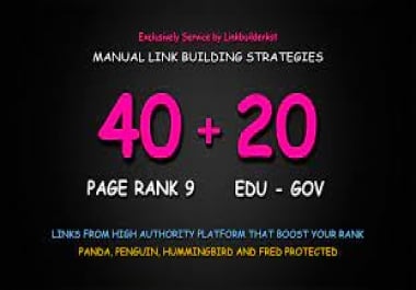 40 Pr9+20 Edu Gov High Trust Authority Safe SEO Backlinks for Ranking Your Blog,  Sites or Youtube.