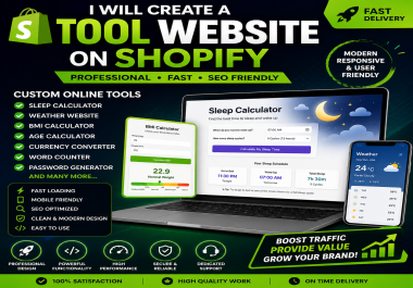 I Will Create a Professional Online Tool Website on Shopify