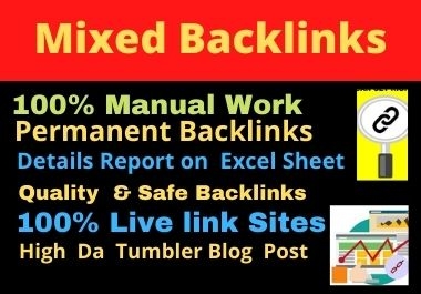 I will build 80 dofollow mixed backlinks and contextual high authority backlinks