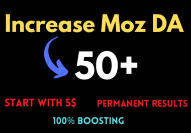 I will increase moz da 50 domain authority 50
