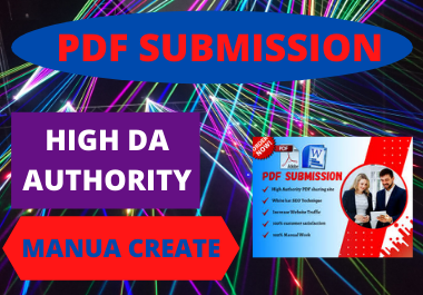 20 PDF submission high DA low spam score website permanent backlinks