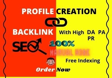 I will Do Manual 50 do follow profile backlinks on high authority sites