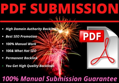 I will do 100 pdf/ article manually submission dofollow backlink high authority high DA PA website