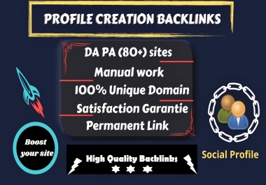 I will do 50 High quality social profile creation backlinks