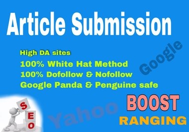 I Will Provide 20 unique Article Submission Backlinks on DA 70+