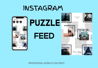 I will create stunning instagram puzzle feed with your 6 images