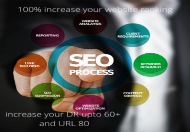 I will increase domain rating DR ahrefs 60 plus 20 days