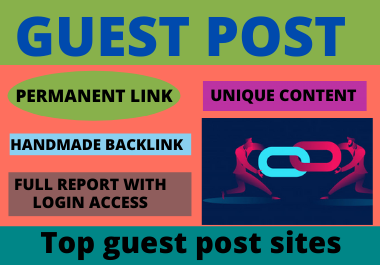 10 Guest Post High Authority website unique content low spam score domain backlink