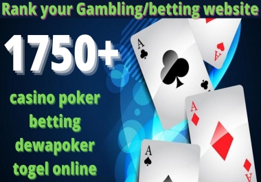 1750 High Quality Homepage Backlink Casino,  Poker,  Gambling BETTING DA50+ PA 35+ 100 DOFOLLOW