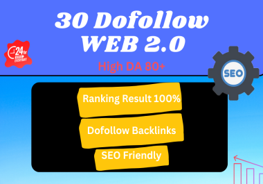 I will create dofollow high DA 80+ Web 2.0 Backlinks