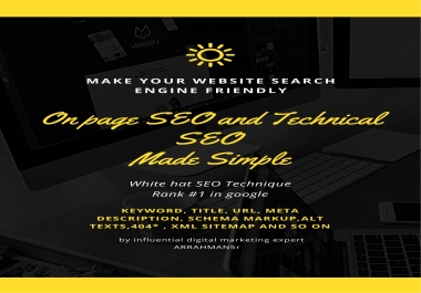 SEO expert On page optimization,  Technical SEO,  KW research,  Wordpress