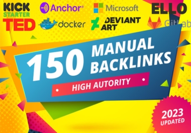 Create manual 150 High Quality DA 90-80 profile Backlinks