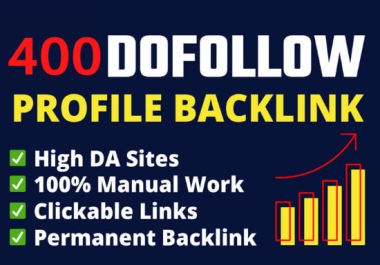 Create manual 400 High Quality PR9 DA 50-100 profile Backlinks