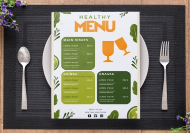 I will do restaurant menu design,  food menu or digital menu