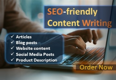 1500-2500 Professional SEO content writing,  Article,  Blogpost,  Socialmedia post,  Product description