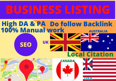 45 Local Citation,  local listing,  business listing to top local directory website for local seo