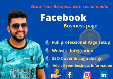 create a complete social media manager business Page