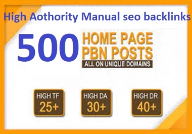I will Make 500 High DA PA CF TF Authority Homepage PBN dofollow backlinks
