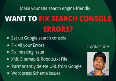 I will fix All Google indexing errors in google search console