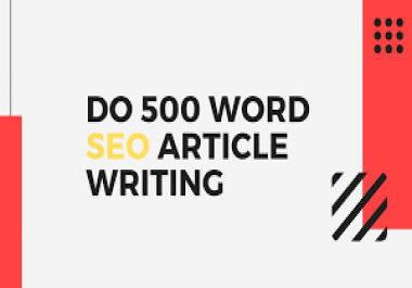 I Will Write 500 words Article that is SEO Optimized and 100 Unique on any topic only