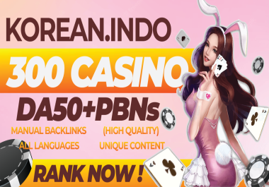 High Quality Extreme 300 Special PBN HomePage DA 50+ TO 80+ Updated Casino Poker Backlinks