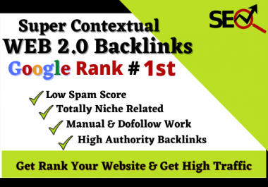 I will make 100 Web 2.0 High Authority Dofollow pure Backlinks