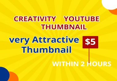 I will design 2 amazing youtube thumbnails within 2 hours.