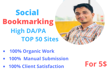 50 social bookmarking on high DA backlinks.