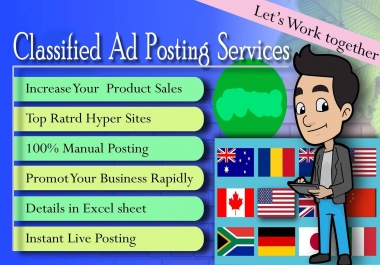 I will provide 30 high quality classified ad posting and live guaranteed SEO backlinks