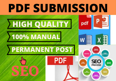 Manually 20 PDF or DOC Submission to Top PDF Sharing and Submission Sites