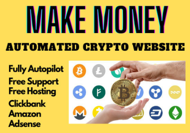 I will build passive income automated cryptocurrency bitcoin news autopilot website