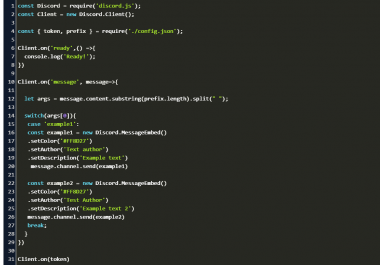 I can program a bot with cmd handler and other additional commands such as moderation,  interaction.